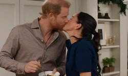 Ein Küsschen für ihren Harry: Herzogin Meghan zeigt sich im Trailer zu ihrem Weihnachts-Special ...