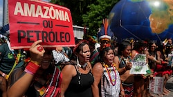 Demonstranten am Tagungsort des Klimagipfels