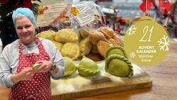 Martina Kainz und ihre Nudel. 