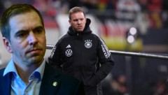 Für Philipp Lahms (l.) Geschmack wechselt Julian Nagelsmann (r.) zu viel durch.