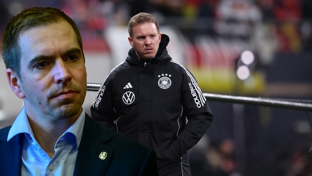 Für Philipp Lahms (l.) Geschmack wechselt Julian Nagelsmann (r.) zu viel durch.