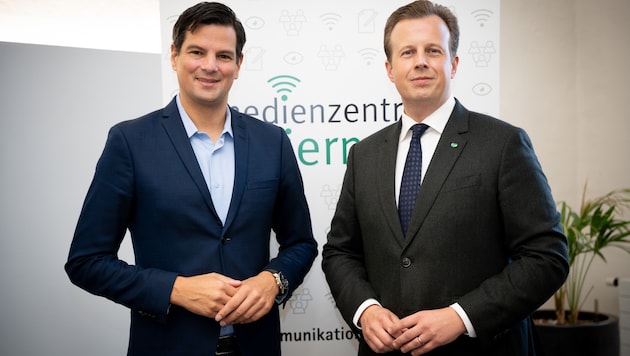 Die Landesräte Hannes Amesbauer (FPÖ) und Karlheinz Kornhäusl (ÖVP) sind sich einig.