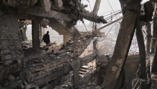 Ein zerstörtes Gebäude in Gaza-Stadt