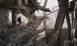 Ein zerstörtes Gebäude in Gaza-Stadt