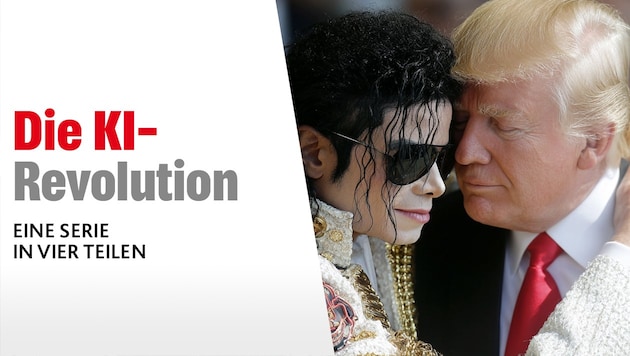 Donald Trump und Michael Jackson? Tatsächlich handelt es sich hier um ein KI-generiertes Bild, ...