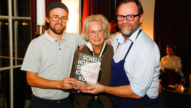 Three generations of Schellhorn: Felix, Karola and Sepp at the presentation of the family ...