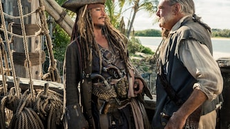 Johnny Depp mit Kevin McNally in dem Mega-Blockbuster „Fluch der Karibik“.