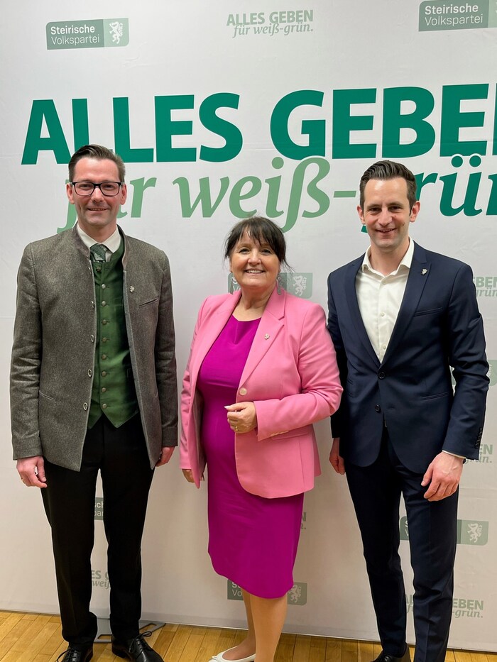 Die Dreierspitze der ÖVP: Georg Pressler, Manuela Khom und Lukas Schnitzer.