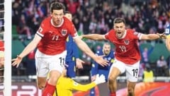 Baumgartner (re.) jubelte mit Gregoritsch über das 1:1.