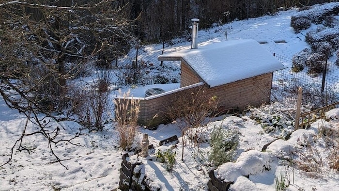 Winterliche Bedingungen bei Langen in Bregenz in Vorarlberg.