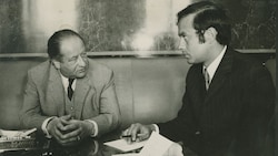 Bundeskanzler Bruno Kreisky mit dem jungen Peter Gnam