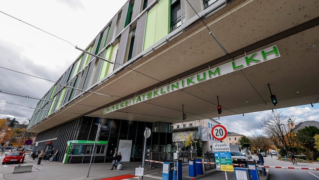 Einfahrt zum Salzburger Uniklinikum