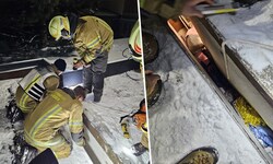 Die Feuerwehr versuchte zunächst, vom Dach aus zu dem Deutschen zu gelangen, der in dem ...