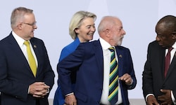 Von links: Australiens Premierminister Anthony Albanese, EU-Kommissionspräsidentin Ursula von ...