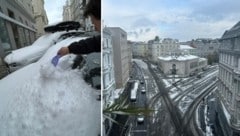 In Wien blieb der Schnee über Nacht liegen. Der Winterdienst war im Dauereinsatz. 