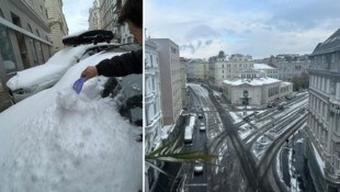 In Wien blieb der Schnee über Nacht liegen. Der Winterdienst war im Dauereinsatz. 