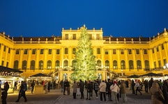 Vor Weihnachten tummeln sich viele Besucher auf dem Christkindlmarkt beim Schloss Schönbrunn.