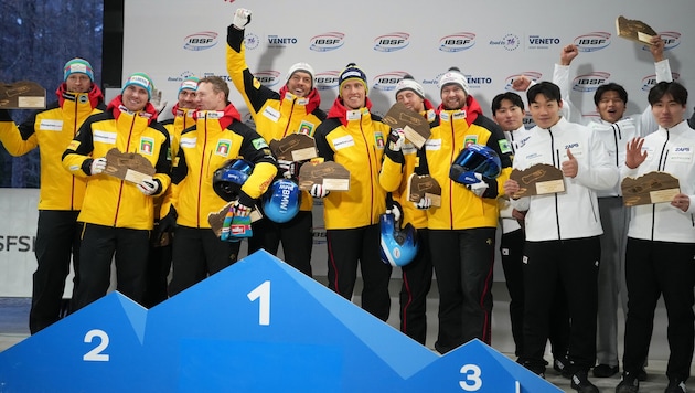 Österreichs Vierer verpassten das Podium knapp.