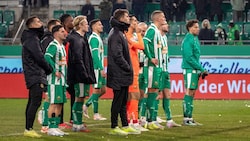 Die Rapidler mussten sich von den Fans einiges anhören.