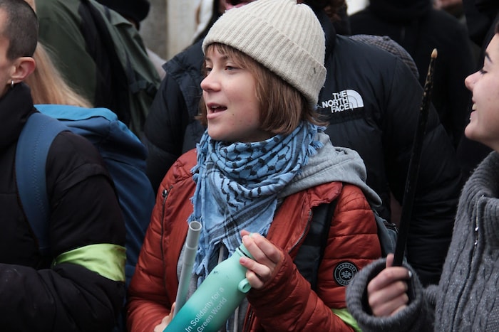 Thunberg bei der Aktion in Venedig