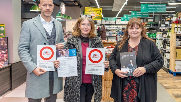 Peter Gschiel (Billa), Bgm. Elke Kahr und Doris Kirschner