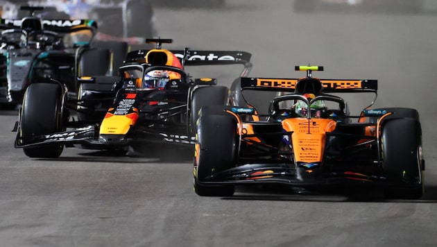 Setzt Max Verstappen noch zum Überholmanöver gegen Lando Norris an?