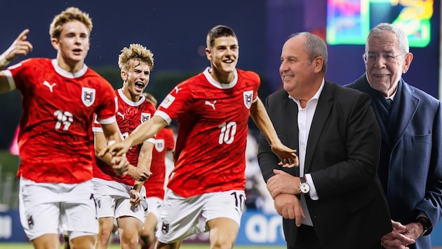 Bundespräsident Alexander Van der Bellen und ÖFB-Boss Josef Pröll