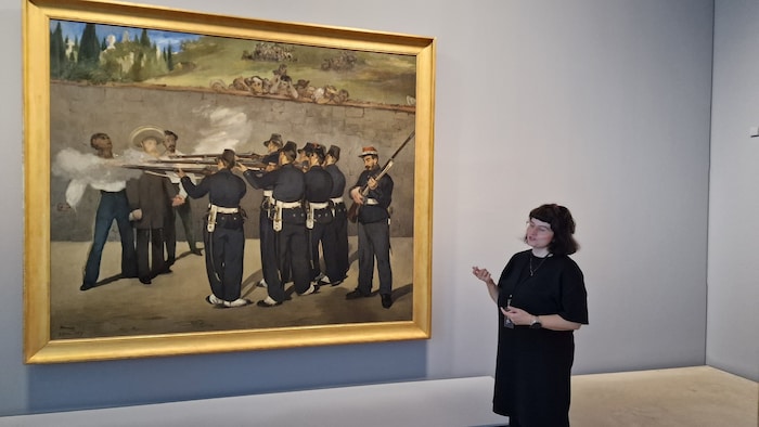 In der Kunsthalle Mannheim erklärt Kunsthistorikerin Isabella Schnürle das Werk „Die Erschießung ...