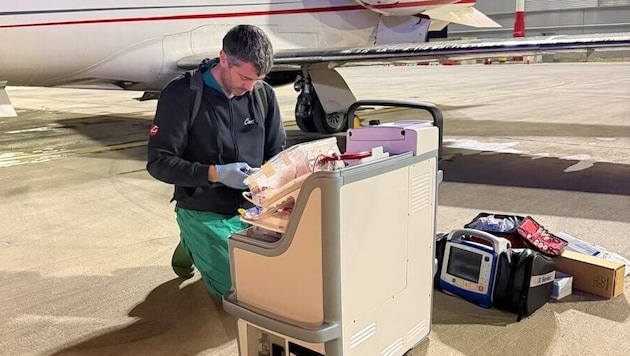 Das Krankenhaus in Turin veröffentlichte dieses Bild vom Transport des Spenderherzens.