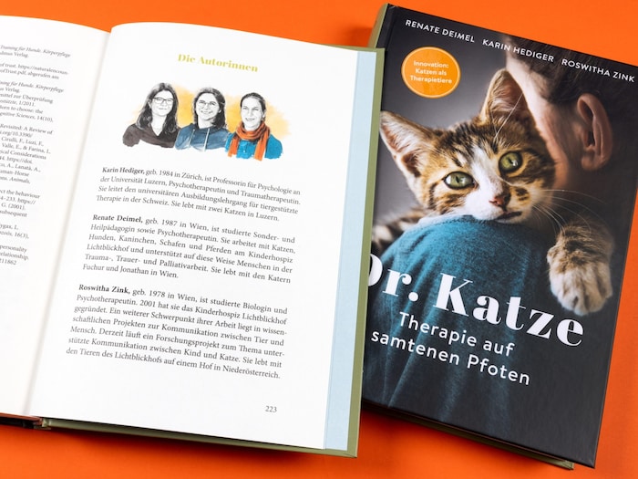 Die Autorinnen des Buches arbeiten alle im Bereich der tiergestützten Therapie mit Katzen, um ...