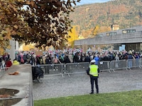 Protest vor dem Landhaus gegen die Spitalsreform. 