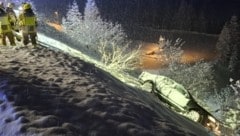 Die Feuerwehr musste das Auto vor weiterem Abrutschen sichern.