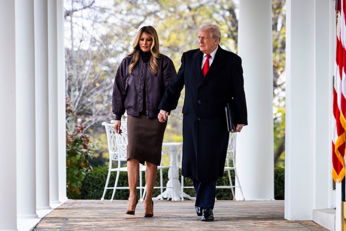 Hand in Hand kamen die Trumps in den Rosengarten zur Begnadigung.