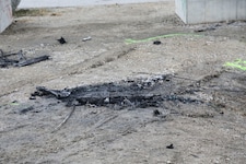 Brandrückstände am Tatort in Wien-Donaustadt