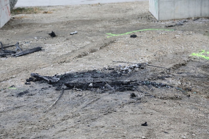 Fire residue at the scene of the crime in Vienna-Donaustadt