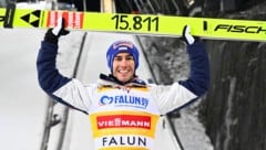 Stefan Kraft jubelte am Dienstag in Falun über den 46. Sieg und den Punkte-Weltrekord.
