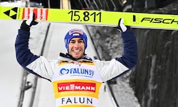 Stefan Kraft jubelte am Dienstag in Falun über den 46. Sieg und den Punkte-Weltrekord.