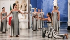 Die Zeremonie zur Übergabe der Fackel fand am Mittwoch im historischen Olympia statt.