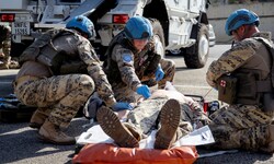 Soldaten des UNIFIL-Kontingents üben beim letzten „Krone“-Besuch im Oktober im Süden des ...