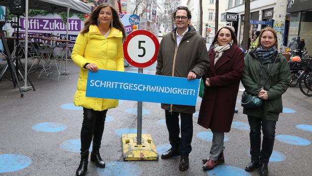 Stadträtin Ulli Sima (SPÖ) mit Neubau Bezirkschef Markus Reiter (Grüne), Mariahilfs ...