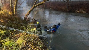 Das Auto blieb auf dem Dach liegen.