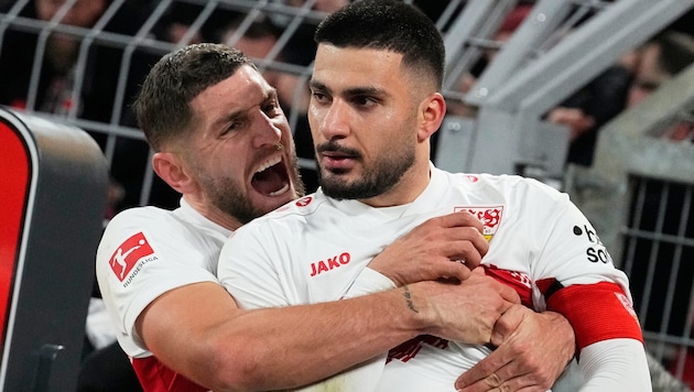 Kann Stuttgarts Deniz Undav (re.) heute auch in der Europa League für Furore sorgen?