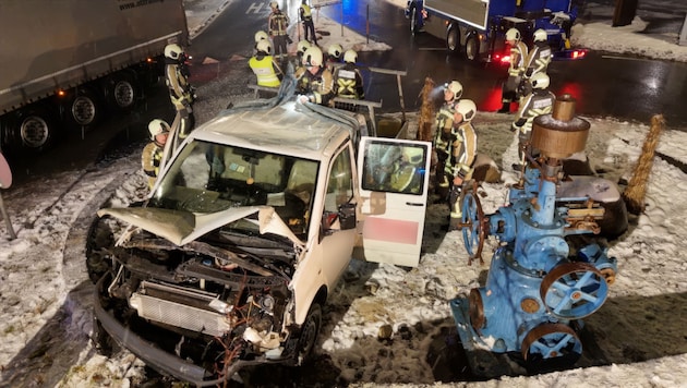 Der Unfallwagen auf der L200.