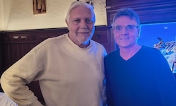 Feuerten gemeinsam ihren Bruder an: Peter (li.) und Walter Stadler.