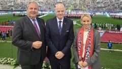 Josef Pröll, Aufsichtsrats-Vorsitzender des ÖFB, FIFA-Präsident Gianni Infantino und ...