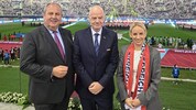 Josef Pröll, Aufsichtsrats-Vorsitzender des ÖFB, FIFA-Präsident Gianni Infantino und ...