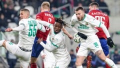 Wo ist der Ball? Allzu oft haben die Rapidler das Spielgerät gegen Rakow Czestochowa aus den ...