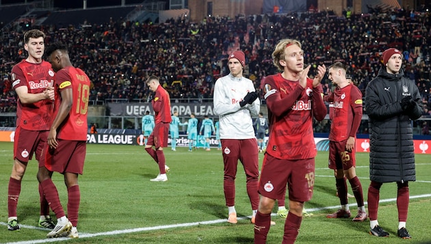 Am Ende stand den Spielern von Red Bull Salzburg die Enttäuschung ins Gesicht geschrieben.