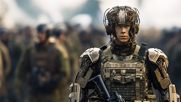 So stellt sich die KI einen Super-Soldaten vor.