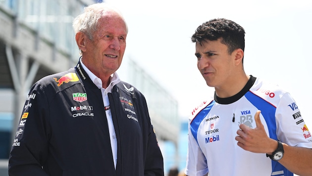 Red Bulls Motorsportberater Helmut Marko (li.) ist ein Fan von Isack Hadjar.